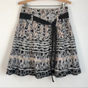 skirt cotton multi colored with belt tie size 3